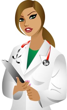 Vector of white woman doctor. See others in this series.