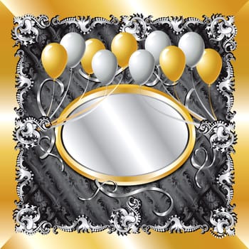 Gold &amp  Silver Balloon Background