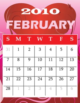 Vector Illustration of 2010 Calendar with a monthly, I have all 12 months designed seperately or all 12 months in a single design.