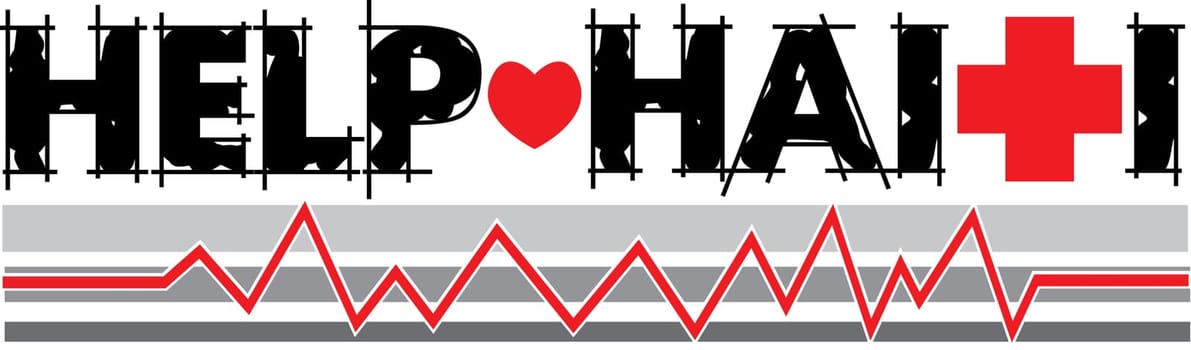 Vector Illustration to Help Haiti with Red Cross.