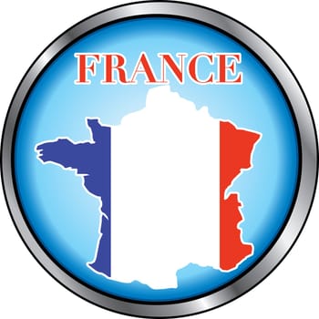 Vector Illustration for France, Round Button. Used Didot font.