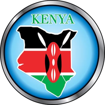 Vector Illustration for Kenya, Round Button. Used Didot font.