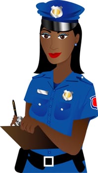 Vector Illustration of a Police Woman 1.