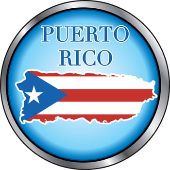 Vector Illustration for Puerto Rico, Round Button. Used Didot font.
