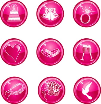 Nine Wedding Icon Buttons