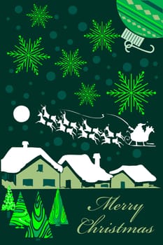 Vertical Christmas card design in purple tones. vector Illustration. No Gradients were used, very easy to edit.