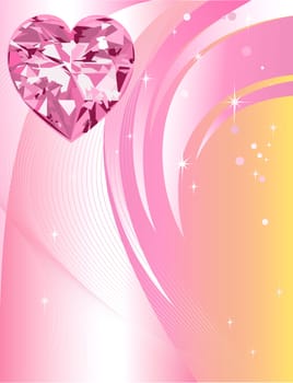 Beautiful Abstract Heart Diamond with background.