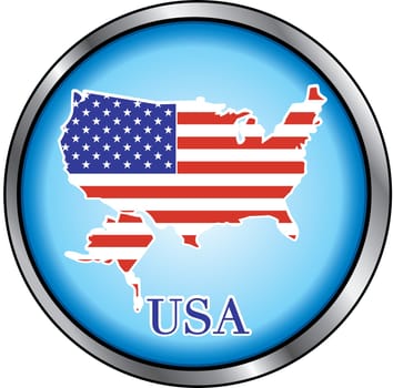 Vector Illustration for USA, Round Button. Used Didot font.