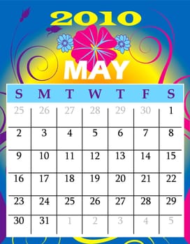 Vector Illustration of 2010 Calendar with a monthly, I have all 12 months designed seperately or all 12 months in a single design.