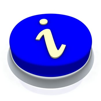 Info round button 3d. Isolated on white.
