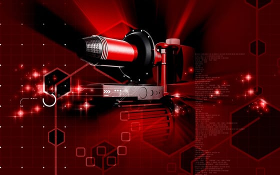 Digital illustration of pressure pump in colour background