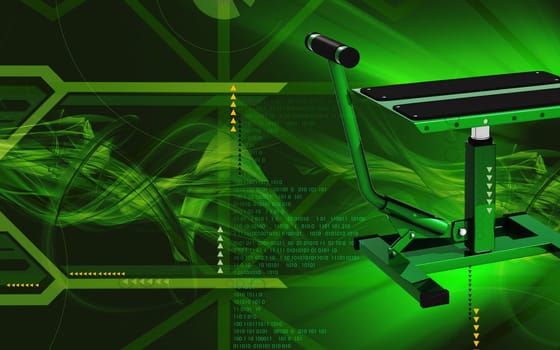 Digital illustration of Bike lift in colour background