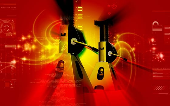Digital illustration of Car lift in colour background