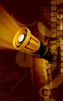 Digital illustration of fire fighting nozzle in colour background