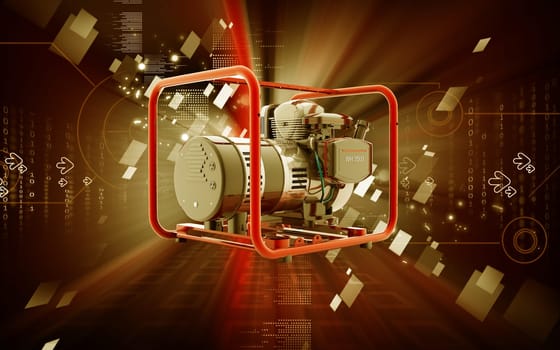 Digital illustration of a generator in colour background