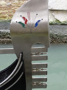 gondola fragment close up in Venice