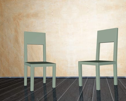 room with two chairs