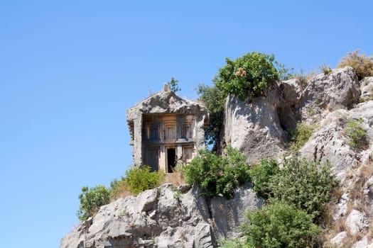 Lycian tomb in Myra, Turkey