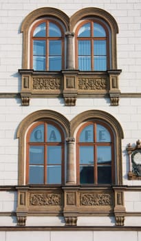 Four windows of a veny nice construction in East Europe