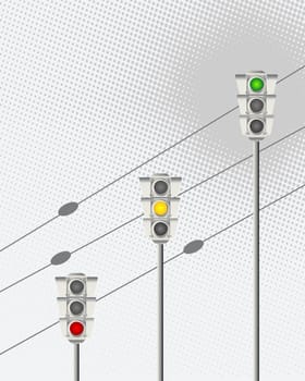 Conceptual traffic lights background, abstract art