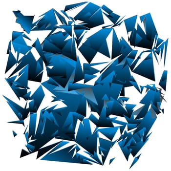 Shattered glass pieces over white