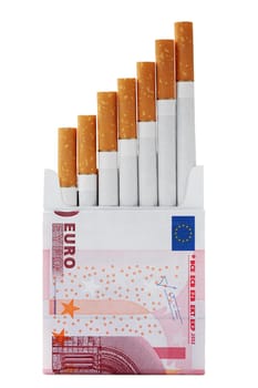 Cost of a bad habit. Isolated with Clipping Path