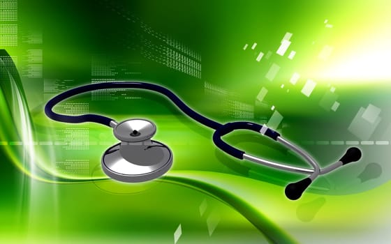 Digital illustration of stethoscope in colour background