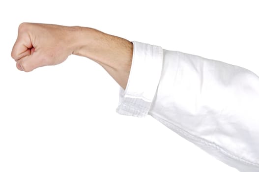 a karate punch on a white background