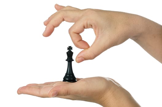 a photo of a chess piece being assassinated