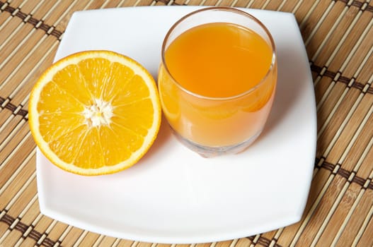 An orange juice photo that has been expressed