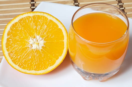 An orange juice photo that has been expressed
