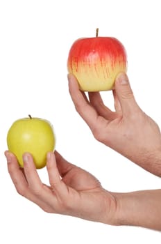 Food heals and low in calories a over white background