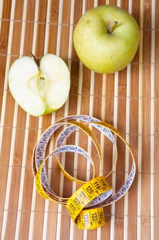 Food heals and low in calories with tape to measure