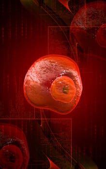 Digital illustration of Ovum cell in colour background