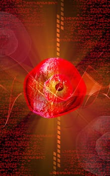 Digital illustration of Ovum cell in colour background