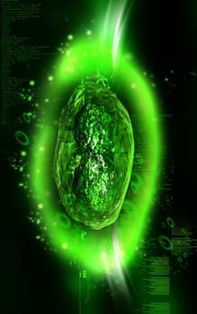Digital illustration of pox virus in colour background