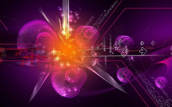 Digital illustration of Ovum cell in colour background