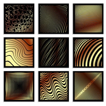 Golden warp texures set over white background