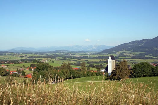 The church of Mittelberg in the Oberallgäu