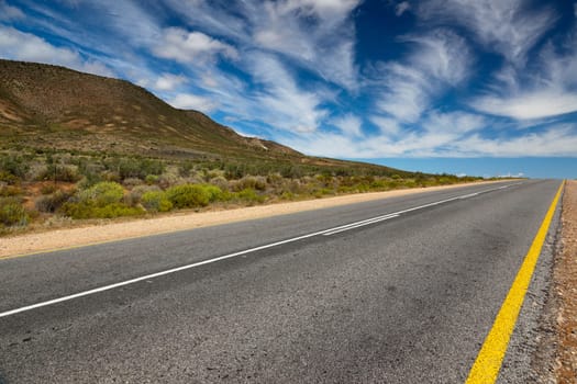 South African,lonely road or highway with a view - horizontal