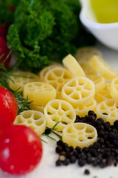 cook Italian with olive oil,tomatoes,herbs and other ingredients