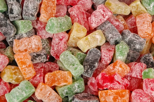 background of multi-colored jelly candy confectionery