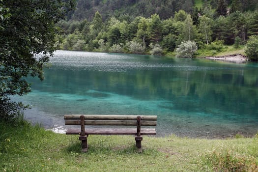 A quarry pond in the Lech Valley in Austria