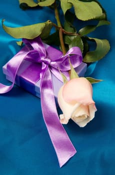 a lilac gift with rose