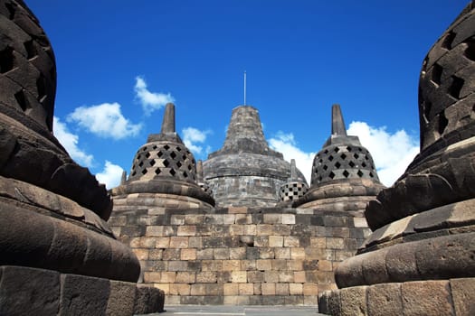 Borobudur temple located close to Yogyakarta in Java Indonesia