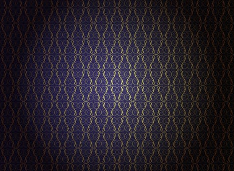 Vintage Wallpaper - Golden Ornaments on Dark Blue Background