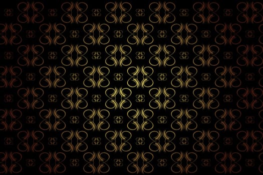 Vintage Wallpaper - Golden Ornaments on Black Background