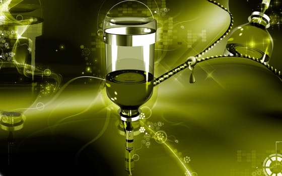 Digital illustration of drip in colour background