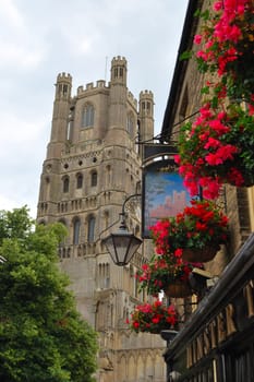 Ely cathedral from pub