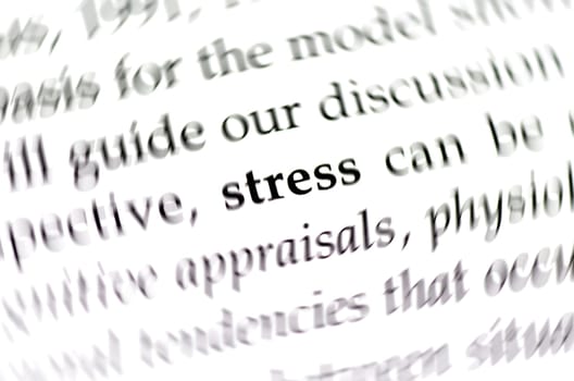 the word stress surrounded by blurred words